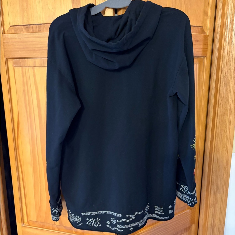 Johnny Was Keone Hooded Hoodie Sweatshirt Tunic Embroidered Tiger Medium 🐅 ☀️ - Picture 7 of 9